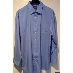 Stafford Men’s Cotton Broadcloth Dress Shirt Neck 18 34-35 Easy Care EUC